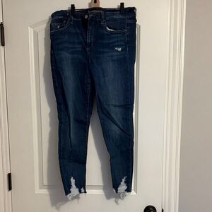 Joe's Jeans Dark Blue Distressed Ankle Jeans